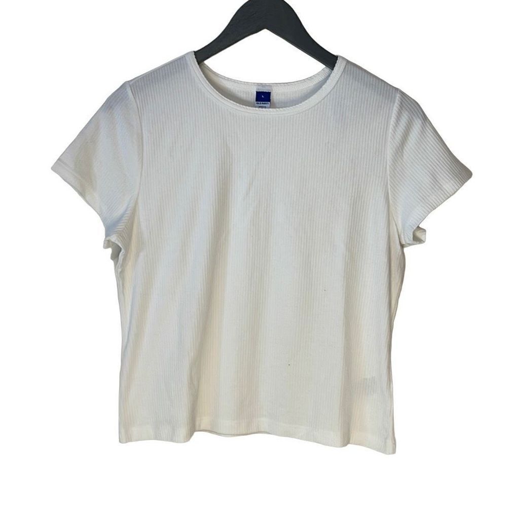 Old‎ Navy Short Sleeve Ribbed Top. Size Large White NWT